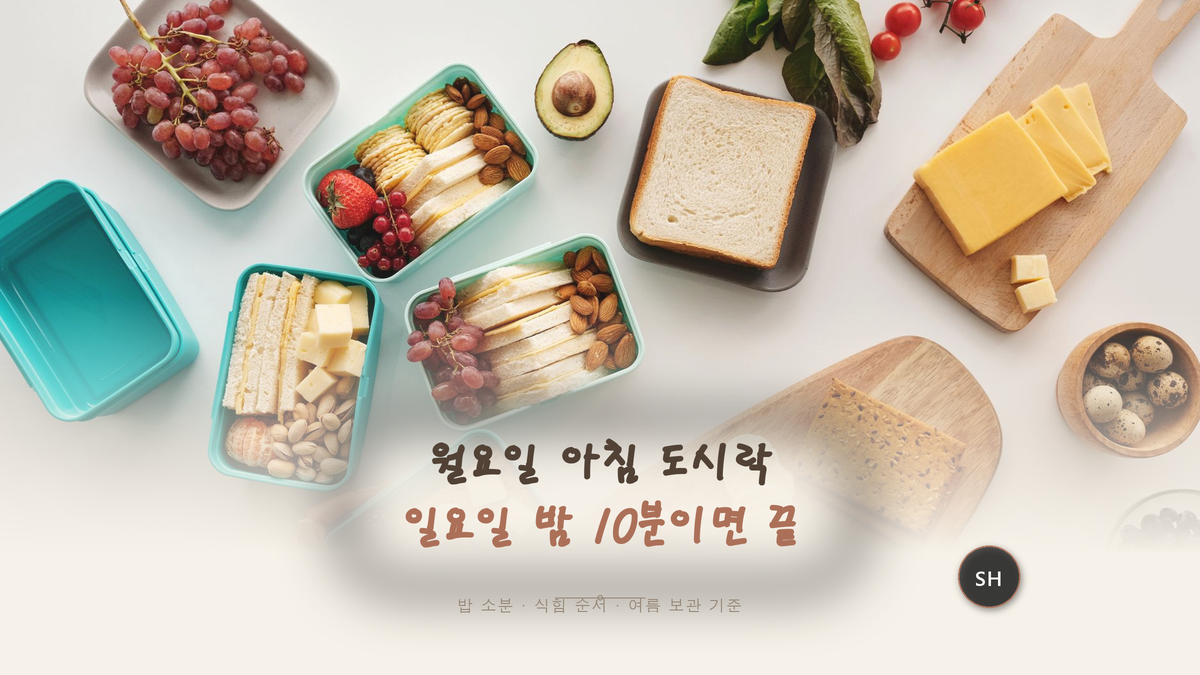 월요일 아침 도시락, 일요일 밤 10분 준비로 끝냈어요